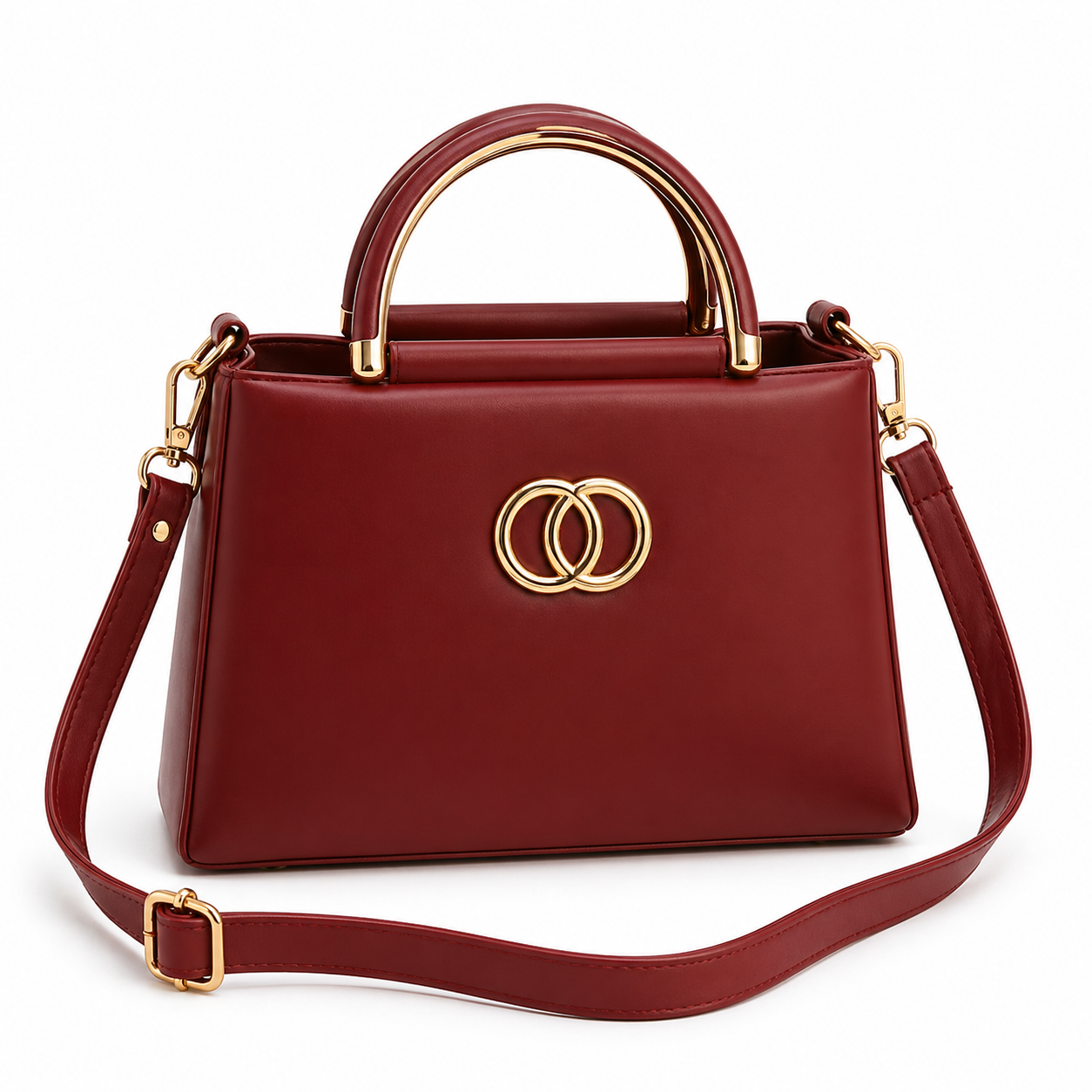 Elegant Structured Top Handle Handbag