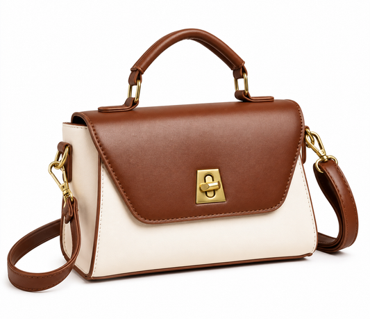 Classic Two-Tone Structured Handbag